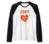 La pizza est ma Saint-Valentin Pizza-Heart Love pour la Saint-Valentin Manche Raglan