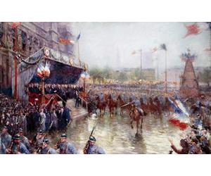 La Place De L'hôtel De Ville Le 20 Octobre 1918 Manifestation En L'honneur De La Classe 1920 (1918) Poster Impression par Claude Charles Bourgonnier (45,7 x 61 cm)