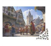 La Place Royale Puzzle 1000 Pièces avec Clic Parfait,Ensemble De Casse-tête en Puzzle Ville médiévalepuzzle De Développement Cognitif pour Une Activité Intergénérationnelle,Passion Nature 38x26c
