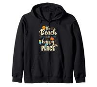 La Plage est Mon Endroit Heureux Sweat à Capuche