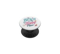 La Plage est Mon Lieu de Bonheur PopSockets PopGrip Adhésif