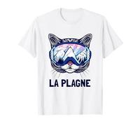 La Plagne Alpes Montagne Panorama Lunettes de ski Chats T-Shirt