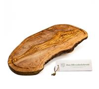 la planche en bois d'olivier THE OLIVE WOOD BOARD® planche à découper en bois d'olivier avec rainure à jus/planche de service en bois d'olivier/planche à steak/planche en bois d'olivier avec rainure