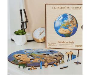 La planète terra puzzle bois, c b