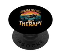 La plongée sous-Marine est ma thérapie Vintage Ocean Sunset PopSockets PopGrip Adhésif