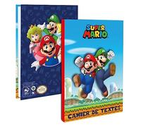 LA PLUME DOREE - 1 Cahier de Textes SUPER MARIO - Dimension 15 x 21 cm