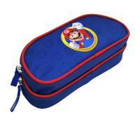 la plume dorée Super Mario Trousse à crayons pour enfant 2 compartiments | Super Mario Trousse à 2 compartiments avec fermeture Éclair Bleu