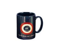 LA PLUME DOREE Tasse en céramique bleue FFF - Hauteur 10 cm - Diamètre 8 cm