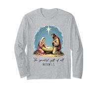 La Plus Grande de Tous Les Noël crèche de Noël Jésus Noël chrétien Manche Longue