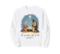 La Plus Grande de Tous Les Noël crèche de Noël Jésus Noël chrétien Sweatshirt
