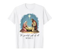 La Plus Grande de Tous Les Noël crèche de Noël Jésus Noël chrétien T-Shirt Graphique avec Valeur
