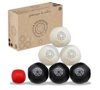 LA POINTEUSE | Jeu de Pétanque Intérieur | Jeu de 6 Boules Noires Blanches, 1 Cochonnet, 1 Sac de Transport | Activité Ludique Enfants Adultes | Jouet Petanque | Cadeau Fun | OriginalCorner®