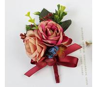 La Poitrine du Bal Fleur du Poignet, Brsmaid - Bracelet en Roses artificielles Soie, Fleurs de Poignet, décoration fête Bal, Fournitures Mariage(08 Corsage)