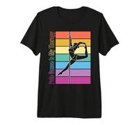 La Pole Dance est ma thérapie Rétro Rainbow Pole Dancing T-Shirt Haut de Gamme