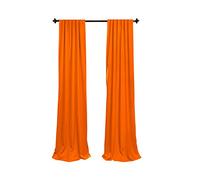 La Popeline de Lin Fond drapé, Polyester, Polyester, Orange, 243.84 x 147.32 x 0.04 cm