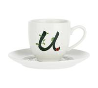 LA PORCELAINE BLANCHE - Gift Box Tasse à café avec soucoupe Lettre 'U' Solotua