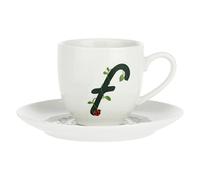 La Porcelaine Blanche - Tasse à Café avec Soucoupe Lettre 'F' dans Gift Box - Solotua - Mobilier Maison, Thé, Café et Petit-déjeuner - Porcelaine - 90 CC