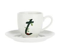 La Porcelaine Blanche - Tasse à Café avec Soucoupe Lettre 'T' dans Gift Box - Solotua - Mobilier Maison, Thé, Café et Petit-déjeuner - Porcelaine - 90 cc
