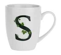 La Porcelaine Blanche - Tasse Lettre S, Blanc - Décoration Maison, Cuisine - Ligne Atupertu - Idée Cadeau - Stoneware - 380 CC