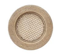 LA PORCELLANA BIANCA - Botanio Blanc Dessous plat diamètre 32 cm, rotin