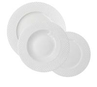 LA PORCELLANA BIANCA - Ensemble de table royal 18 pièces - Assiette plate Ø27 cm ; assiette creuse Ø22 cm ; assiette fruits Ø20 cm, New Bone China