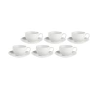 La Porcellana Bianca Essentielle Set 6 Pièces Tasse Café avec Soucoupe 100ml