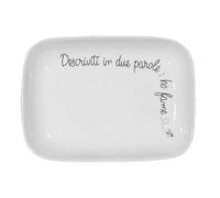 LA PORCELLANA BIANCA - Les honnêtes Assiette Rectangulaire 15x10 cm, Porcelaine