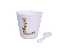 La Porcellana Bianca tasse avec cuillere 75 ml motif L P00450015L