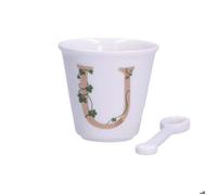 La Porcellana Bianca Tasse Avec Cuillere 75 Ml Motif U P00450015u