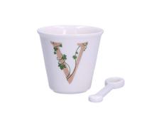 La Porcellana Bianca tasse avec cuillere 75 ml motif v P00450015V