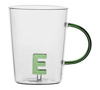 LA PORCELLANA BIANCA - Tasse lettre 'e' en verre borosilicate, capacité 400 cc, collection Allalettre