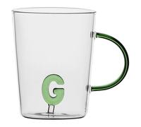 LA PORCELLANA BIANCA - Tasse lettre 'G' en verre borosilicate, capacité 400 cc, collection Allalettre