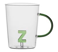 LA PORCELLANA BIANCA - Tasse lettre Z en verre borosilicate, capacité 400 cc, collection Allalettre