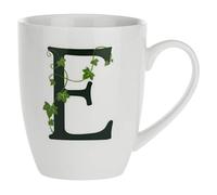 la Porcellana Mug Lettre E, Blanc