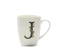 la Porcellana Mug Lettre J, Blanc