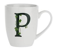 la Porcellana Mug Lettre P en Porcelaine Blanc 12 x 12 x 3 cm