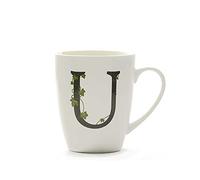 la Porcellana Mug Lettre U Porcelaine Blanc 12 x 12 x 3 cm