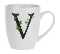 la Porcellana Mug Lettre V, Blanc