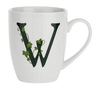 la Porcellana Mug Lettre W, Blanc