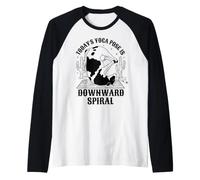 La Pose de Yoga d'aujourd'Hui est Un Squelette en Spirale vers Le Bas et l'humour Gothique Manche Raglan