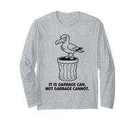La Poubelle de Dessin animé Cheeky Seagull ne Peut Pas être utilisée comme Un Oiseau Manche Longue