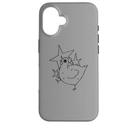 La Poule Crazy Scary Chicken des années 90 de l'an 2000 a Peur sous Un Ciel étoilé Coque pour iPhone 16
