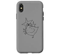La Poule Crazy Scary Chicken des années 90 de l'an 2000 a Peur sous Un Ciel étoilé Coque pour iPhone X/XS