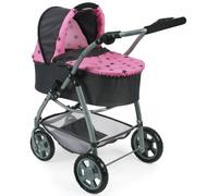 La poussette combinée 3 en 1 emotion all in pour poupons noir et rose TU