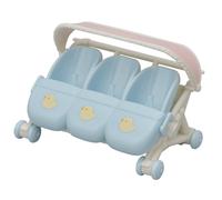Poussette triple SYLVANIAN FAMILIES - Pour Enfant - Le village - Avec couverture amovible - Dès 3 ans blanc TU