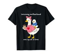 La première fête des mères se Bat pour Une Maman drôle en Train de Boire du café T-Shirt