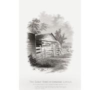 La première maison d'Abraham Lincoln à Elizabethtown Kentucky États-Unis d'Amérique. Après une gravure de John Chester Buttre vers 1860. La famille de Lincoln a déménagé dans cette maison à Knob Creek