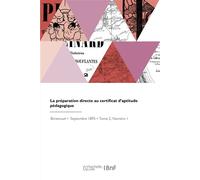 La préparation directe au certificat d'aptitude pédagogique - Collectif - Hachette Bnf - broché - Livre
