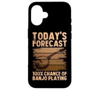 La prévision d'aujourd'Hui Banjo Player Retro Country Bluegrass Coque pour iPhone 16