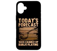 La prévision d'aujourd'Hui Banjo Player Retro Country Bluegrass Coque pour iPhone 16 Plus